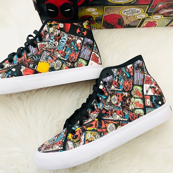 DC Marvel Deadpool Comic High Top Sneakers - Picture 6 of 12
